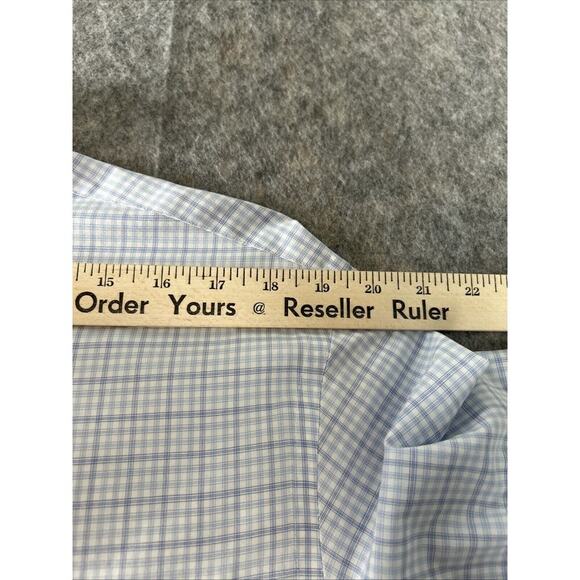 Joseph A Bank Traveler MenSize 15.5-35 Dress Shirt Long Sleeve Button Down Blue - Picture 5 of 9